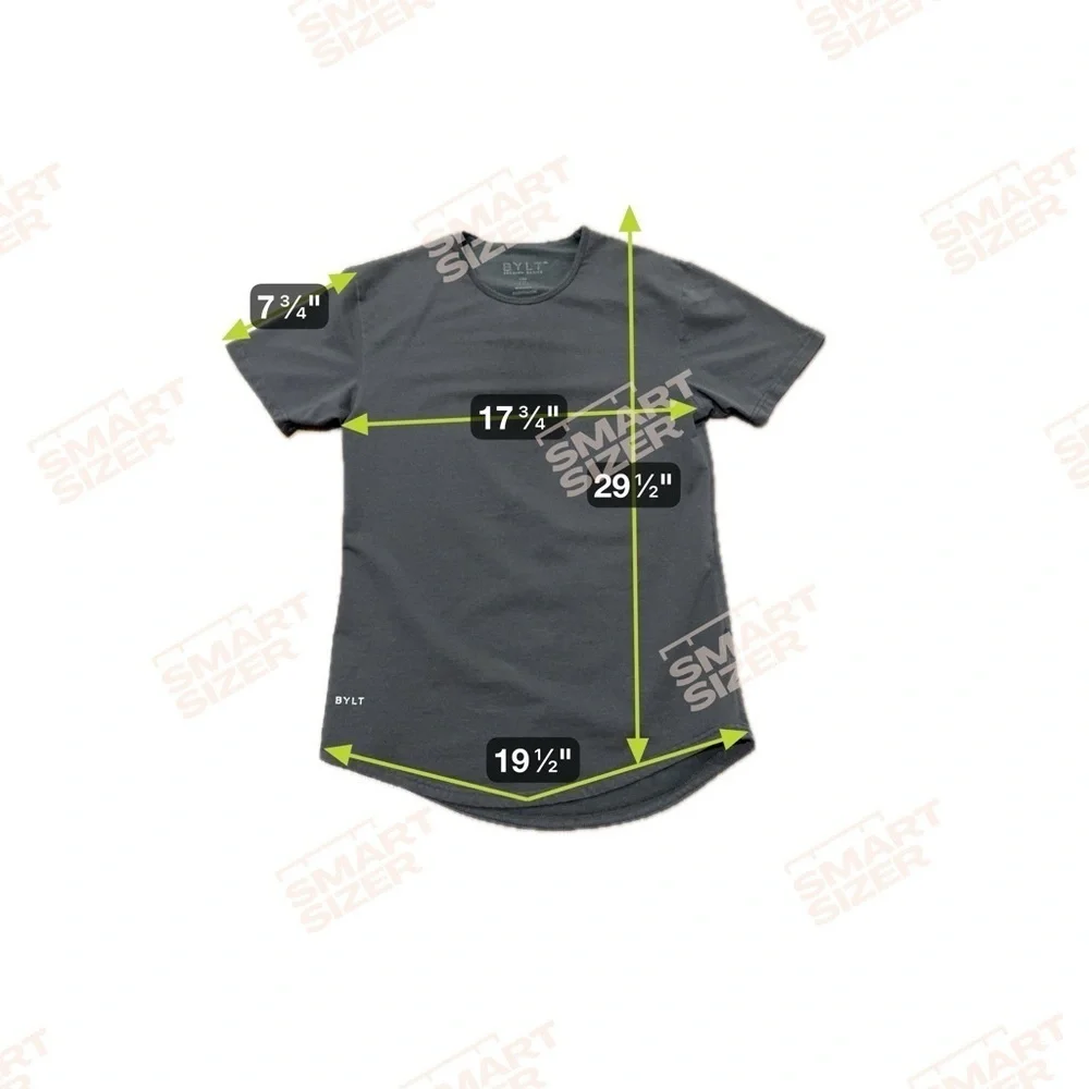 BYLT Basics Drop Cut Lux Short Sleeve TShirt Charcoal Gray Men’s Size Small